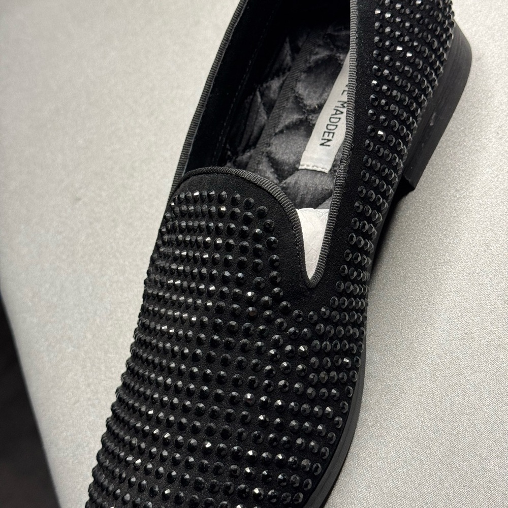 Steve Madden Black Studded Loafers - Picture 4 of 8